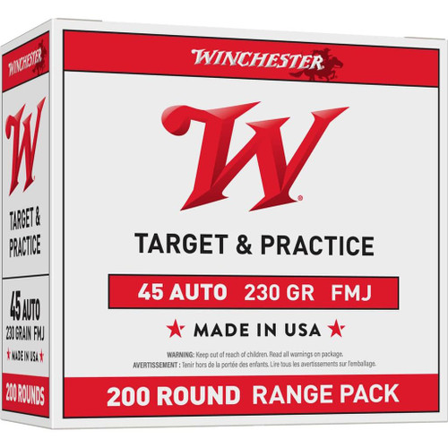 Winchester USA Handgun Ammunition .45 ACP 230 gr. FMJ 200/ct