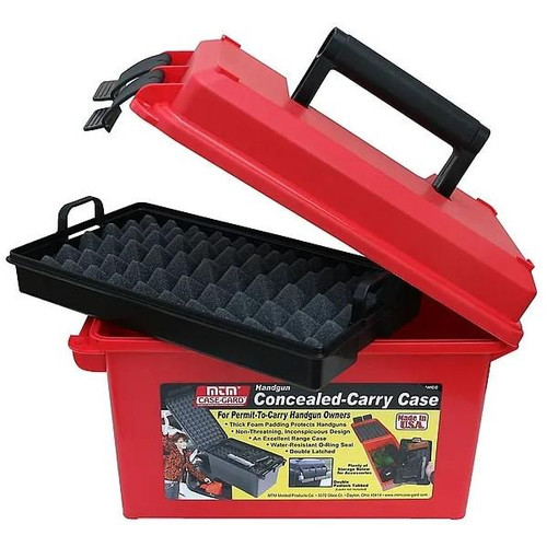 Mtm Molded Conceal Carry Handgun Case Red - HCC-30