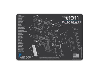 Kimber Compact & Pro Schematic Promat - Charcoal Gray-cerus Blue