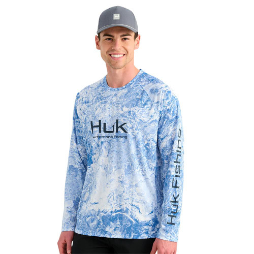 Marolina DBA HUK Mossy Oak Pursuit Performance Long Sleeve Crew Shirt MO Regatta S