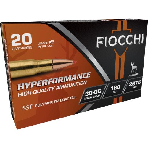 Fiocchi Hyperformance Hunt Rifle Ammunition .30-06 Springfield 180 gr SST 20/ct
