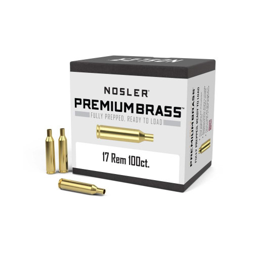 Nosler Unprimed Brass Rifle Cartridge Cases 17 Rem 100 Count - 10128