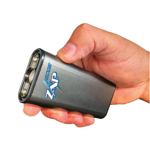 Personal Security Products Zap Edge Rechargeable USB Power Bank LED Stun Gun 950K Gray