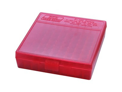 P-100 Series Large Handgun Ammo Box - 100 Round Clear Red