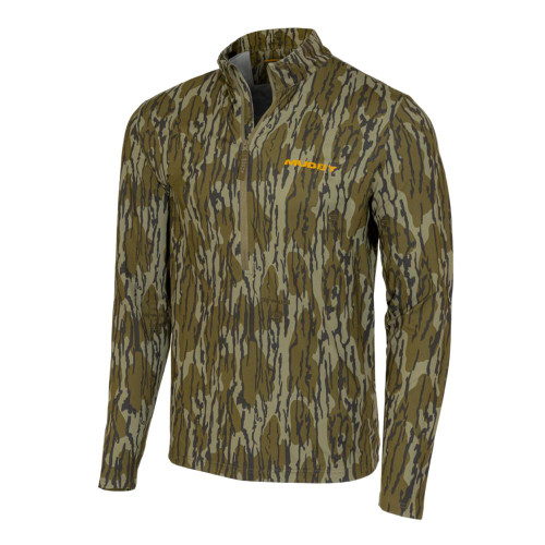 GSM Muddy TR Lightweight Quarter Zip Long Sleeve Shirt Mossy Oak Bottomland L
