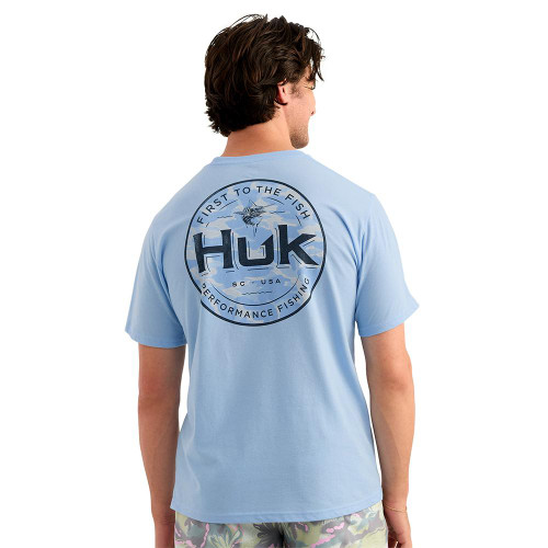 HUK Circle Short Sleeve Pocket Shirt Cerulean 2XL - H1000594-423-XXL