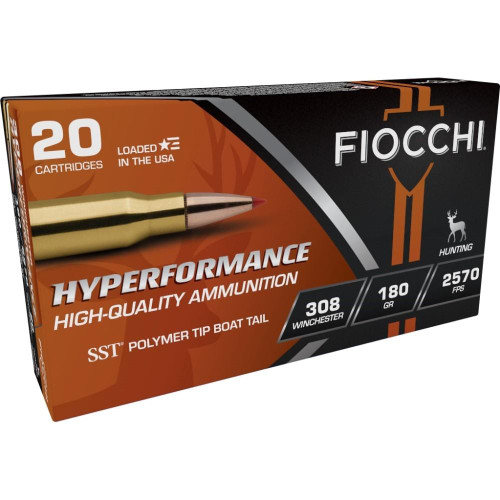 Fiocchi Hyperformance Hunt Rifle Ammunition .308 Win 180 gr SST 20/ct