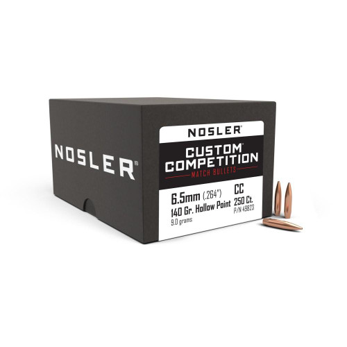 Nosler Custom Competition HPBT 6.5mm .264 140gr Bullets, 250 Count - 49823