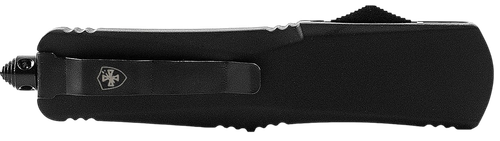 Templar Knife Gen II Small 2.75" OTF Drop Point Plain Black Oxide Stonewashed 440C SS Blade, 4.25" Aluminum/Rubber Handle, Glass Breaker
