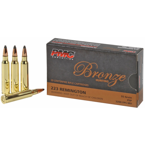 PMC Bronze 223 Ammo 55 Grain Pointed Soft Point