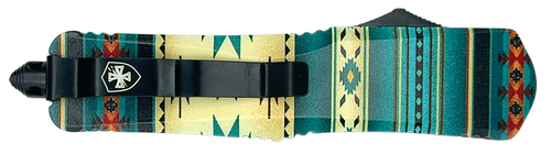 Templar Knife Gen II Saddle Blanket Slim 3.43" OTF Tanto Plain Black Oxide Stonewashed 440C SS Blade, 5.05" Teal Aluminum Handle, Glass Breaker