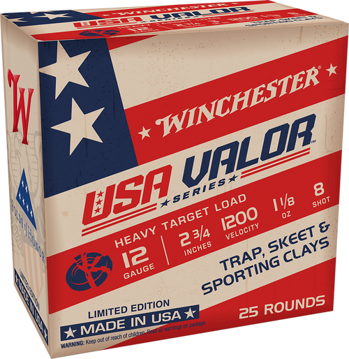 Winchester Ammo USA Valor 12Gauge 2.75" 1 1/8oz 8Shot 25 Per Box/10 Case