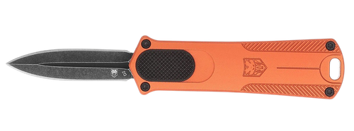 Cobra Tec 952 Small 1.75" OTF Dagger Plain Black Stonewashed D2 Blade 3" Orange - 952ORGDAGNS