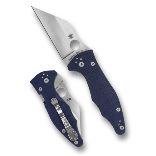 Spyderco Yojimbo 2 3.20" Folding Wharncliffe Plain CPM SPY27 Blade Cobalt Blue - C85GPCBL2