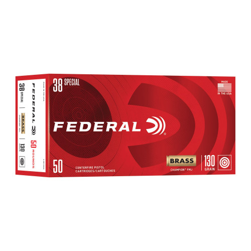 Federal Champion 38 Special Ammo 130gr FMJ 50 Rounds - C38130A