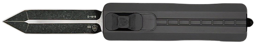 Templar Knife Sentinel Small 3" OTF Dagger Plain Black Oxide Stonewashed Powder Coated D2 Steel Blade, 4.28" Anodized Aluminum Handle, Glass Breaker