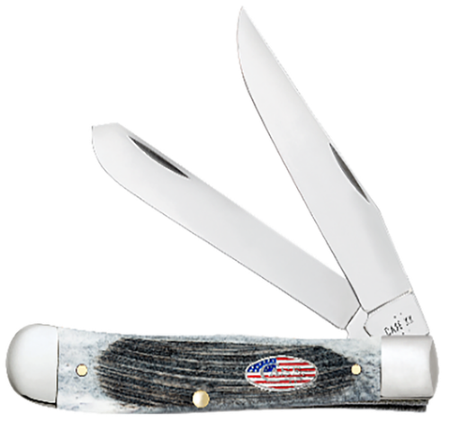 Case Texas Toothpick Stars & Stripes Small 2.25" Folding Clip Point Plain - 53064