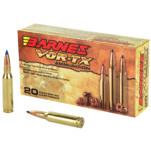Barnes VOR-TX 7mm-08 Remington Ammo 120 Grain TTSX Polymer Tipped Bullet Flat Base Lead-Free Box of 20