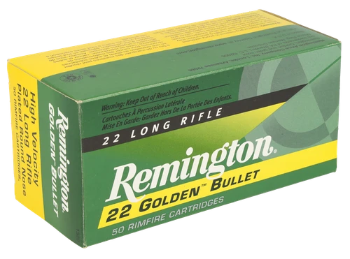Remington Golden Bullet Nose 22 LR Ammo 40gr RN 50 Rounds - R21006