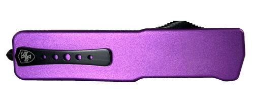Templar Knife Premium LW Slim OTF Dagger Plain Black Oxide Stonewashed Powder Coated D2 Steel Blade, 5" Purple Anodized Aluminum Handle