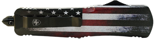 Templar Knife Gen II Us Flag Slim 3.50" OTF Dagger Plain Stonewashed 440C Blade - MUS131