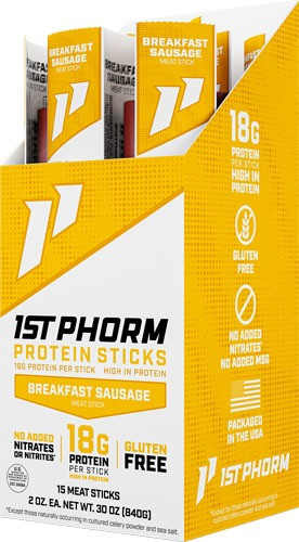1st Phorm Protein Beef Sticks Breakfast Sausage 15 - 1P47307