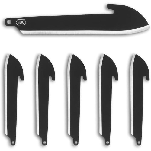 Outdoor Edge 3" Sheepsfoot Plain Black Oxide 420J2 Stainless Blade 6 Blades - RRSF30K6C