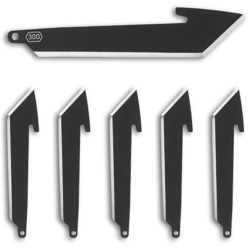 Outdoor Edge 3" Tanto Plain Black Oxide 420J2 Stainless Blade 6 Blades - RRT30K6C