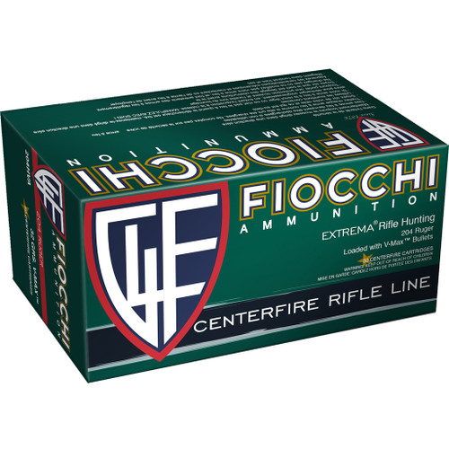 Fiocchi Field Dynamics Hornady V-Max 204 Ruger Ammo 32gr 50 Rounds - 204HVA