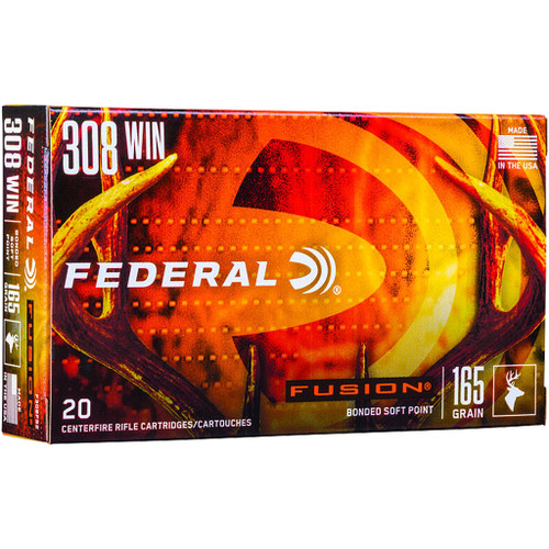 Federal Fusion Rifle Ammo 308 Win 165 gr. Soft Point 20-Round