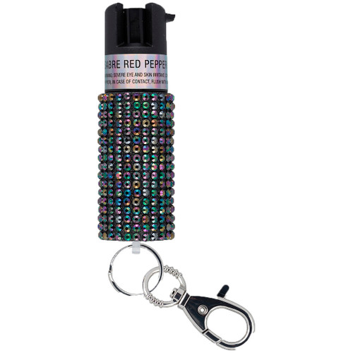 Sabre Jeweled Pepper Spray with Snap Clip Black