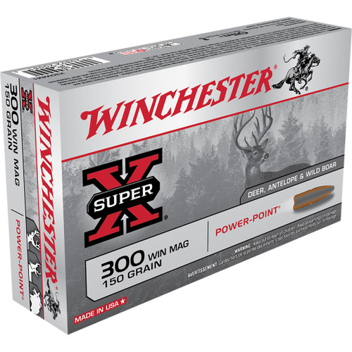 Winchester Super-X Rifle Ammo 300 Win Magazine 150 gr. Power-Point 20-Round