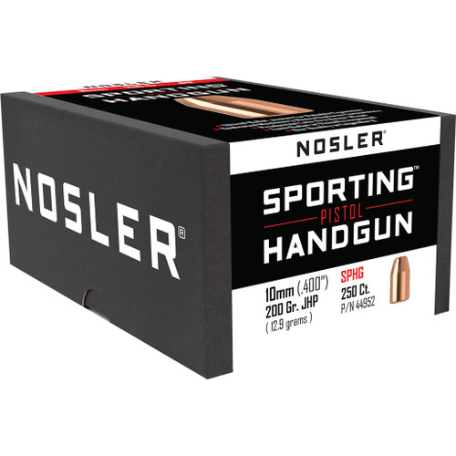 Nosler Sporting Handgun Pistol Bullet 10mm 200 gr. Jacketed Hollow Point 250 Pack