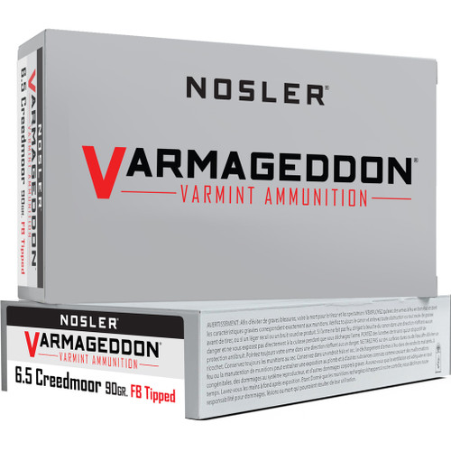 Nosler Varmageddon Rifle Ammunition 6.5 Creedmoor 90 gr. VG FBT 20-Round