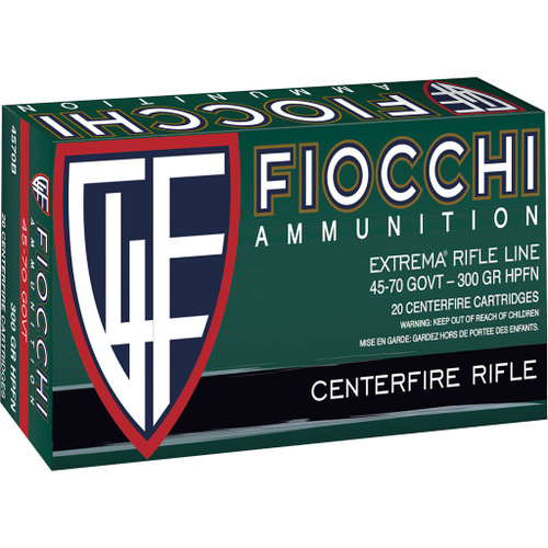 Fiocchi Field Dynamics Flat Nose 45-70 Govt Ammo 300gr HP 20 Rounds - 4570B