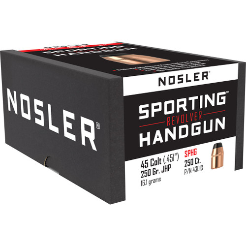 Nosler Sporting Handgun Revolver Bullet .45 Cal. 250 gr. Jacketed Hollow Point 100 Pack