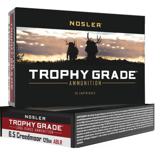 Nosler Trophy Grade Long Range Rifle Ammunition 6.5 Creedmoor 129 gr. Ablr SP 20-Round