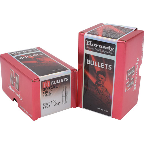 Hornady FMJ BT Bullets 30 cal. 308 150 gr. 100 Pack