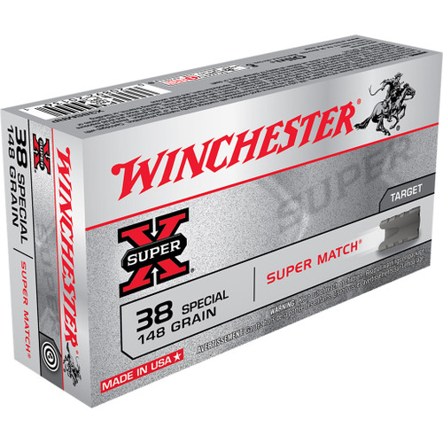Winchester Super X Match Lead 38 Special Ammo 148gr SWC 50 Rounds - X38SMRP