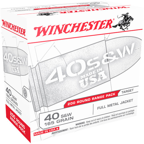 Winchester USA Pistol Ammo 40 S&W 165 gr. FMJ 200-Round