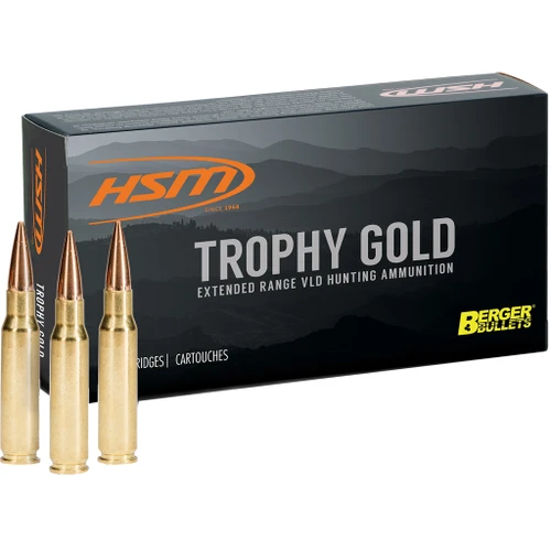 HSM Trophy Gold Rifle Ammunition 6mm Remington Berger 87gr 20-Round - BER-6REM87VLD