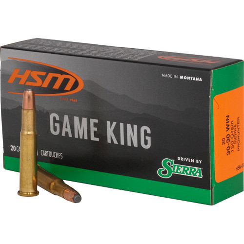HSM Game King Rifle Ammunition 30-30 Win. Sierra Pro-Hunter 150 gr. 20-Round