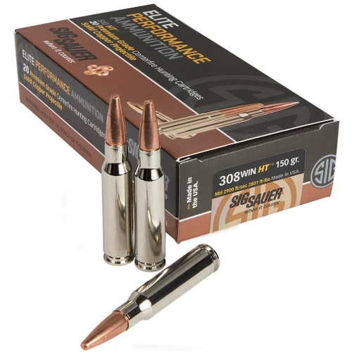 Sig Sauer Elite Hunting 308 Win Ammo 150gr Solid Copper 20 Rounds - E308H1-20