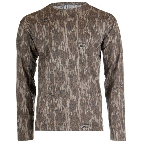 Habit Bear Cave Camo Tee Long Sleeve Mossy Oak New Bottomland Medium - TS10006-014-M