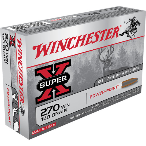 Winchester Super-X Rifle Ammo 270 Win 150 gr. Power-Point 20-Round