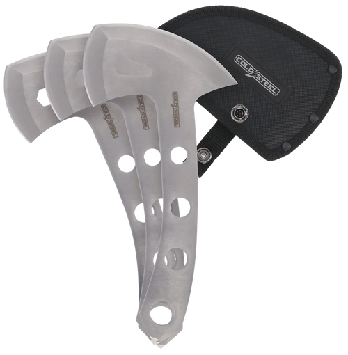 Cold Steel Throwing Axes 5" Plain 420 Stainless Blade Set of 3 - CSTH50AX3PK