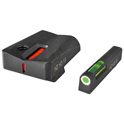 Hiviz LiteWave H3 Tritium Express Handgun Sight Green/Orange Litepipes White Front Ring Glock 20/21