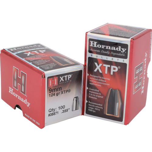 Hornady HP/XTP Bullets 9 mm. .355 in. 124 gr. 100 Pack
