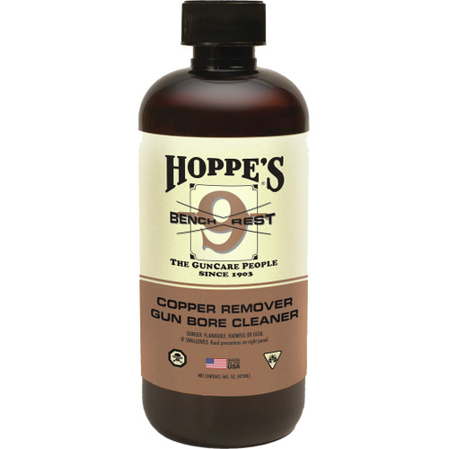 Hoppe's No. 9 Bench Rest Copper Solvent Pint bottle