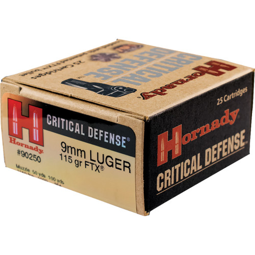 Hornady Critical Defense Pistol Ammo 9mm Luger 115 gr. Flex Tip eXpanding 25-Round